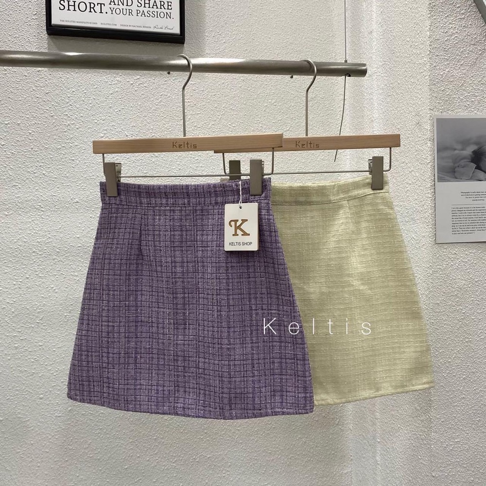 Tweed skirt, i have this in purple and yellowish cream.